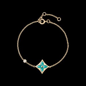 Vòng Tay Louis Vuitton Color Blossom Star BB Đá Amazonite Vàng Hồng 18K 1 Viên Kim Cương 17,5cm (3)